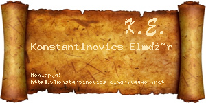 Konstantinovics Elmár névjegykártya